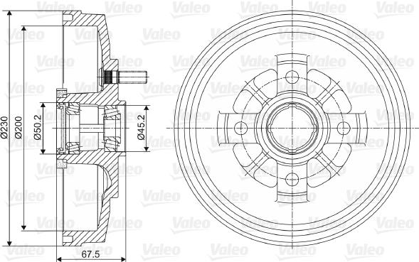 Valeo 237077 - Tamburo freno autozon.pro