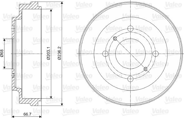 Valeo 237115 - Tamburo freno autozon.pro