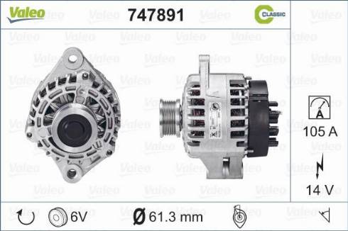 Valeo 747891 - Alternatore autozon.pro