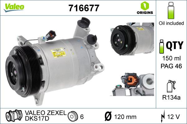 Valeo 716677 - Compressore, Climatizzatore autozon.pro