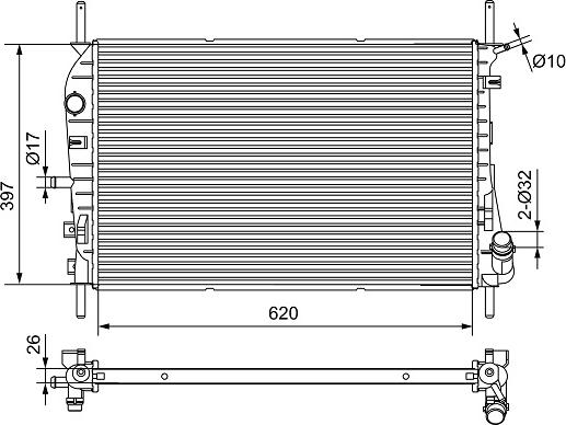 Valeo 734699 - Radiatore, Raffreddamento motore autozon.pro