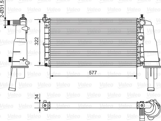 Valeo 734236 - Radiatore, Raffreddamento motore autozon.pro