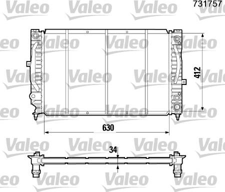 Valeo 731757 - Radiatore, Raffreddamento motore autozon.pro