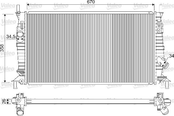 Valeo 733254 - Radiatore, Raffreddamento motore autozon.pro