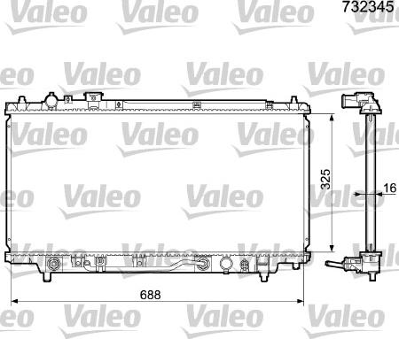 Valeo 732345 - Radiatore, Raffreddamento motore autozon.pro