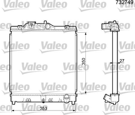 Valeo 732749 - Radiatore, Raffreddamento motore autozon.pro