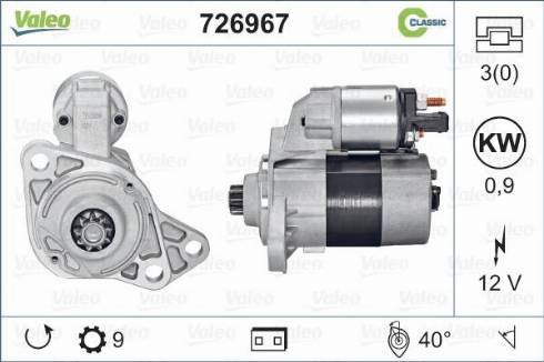 Valeo 726967 - Motorino d'avviamento autozon.pro