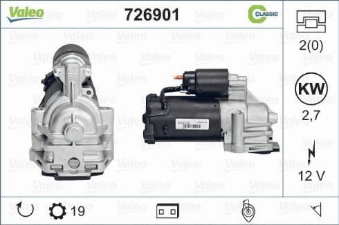 Valeo 726901 - Motorino d'avviamento autozon.pro