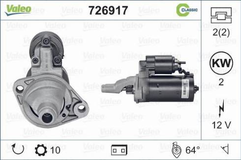 Valeo 726917 - Motorino d'avviamento autozon.pro