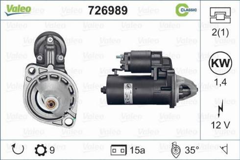 Valeo 726989 - Motorino d'avviamento autozon.pro