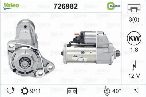 Valeo 726982 - Motorino d'avviamento autozon.pro