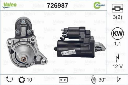 Valeo 726987 - Motorino d'avviamento autozon.pro