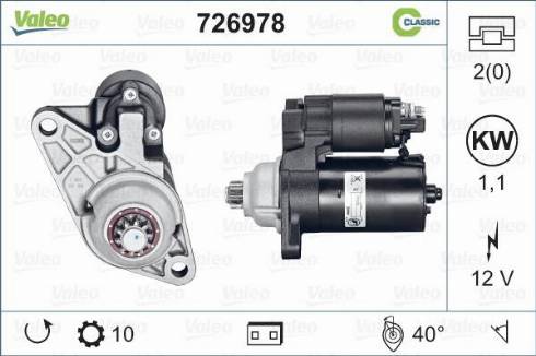 Valeo 726978 - Motorino d'avviamento autozon.pro