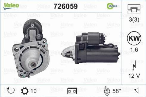 Valeo 726059 - Motorino d'avviamento autozon.pro