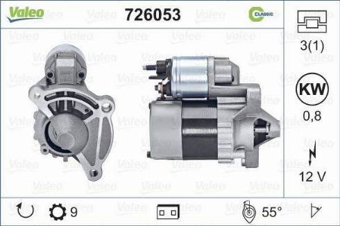 Valeo 726053 - Motorino d'avviamento autozon.pro