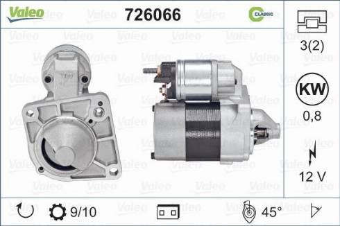 Valeo 726066 - Motorino d'avviamento autozon.pro