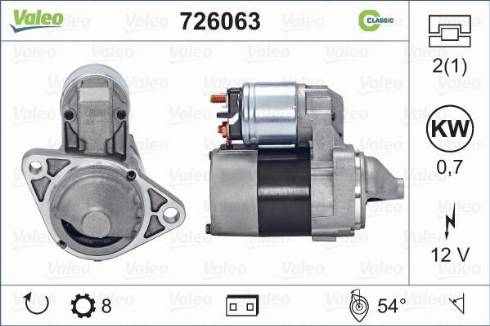 Valeo 726063 - Motorino d'avviamento autozon.pro