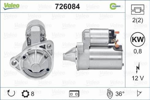 Valeo 726084 - Motorino d'avviamento autozon.pro