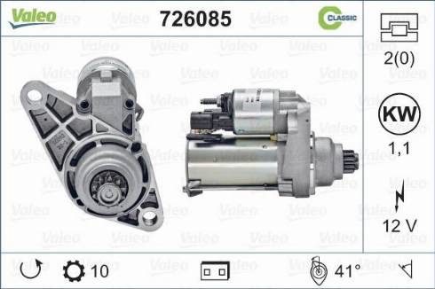 Valeo 726085 - Motorino d'avviamento autozon.pro