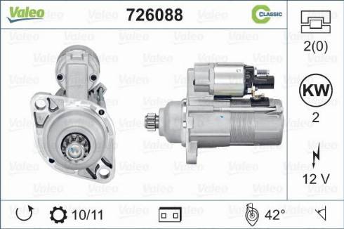 Valeo 726088 - Motorino d'avviamento autozon.pro