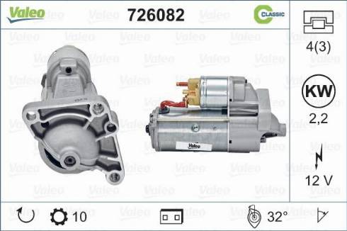 Valeo 726082 - Motorino d'avviamento autozon.pro