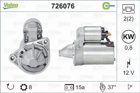 Valeo 726076 - Motorino d'avviamento autozon.pro