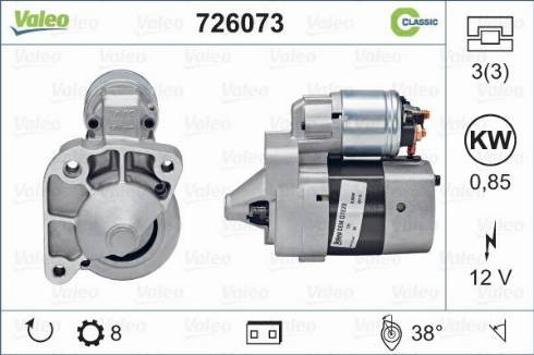 Valeo 726073 - Motorino d'avviamento autozon.pro