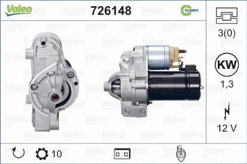 Valeo 726148 - Motorino d'avviamento autozon.pro