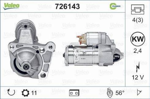 Valeo 726143 - Motorino d'avviamento autozon.pro