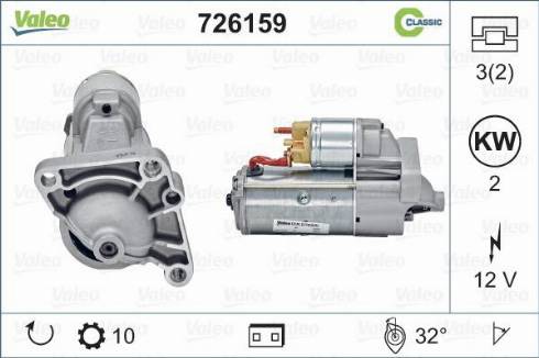 Valeo 726159 - Motorino d'avviamento autozon.pro