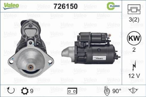 Valeo 726150 - Motorino d'avviamento autozon.pro