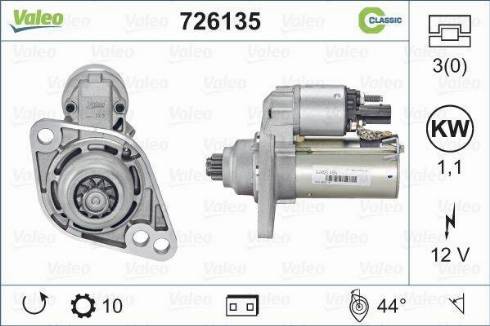 Valeo 726135 - Motorino d'avviamento autozon.pro