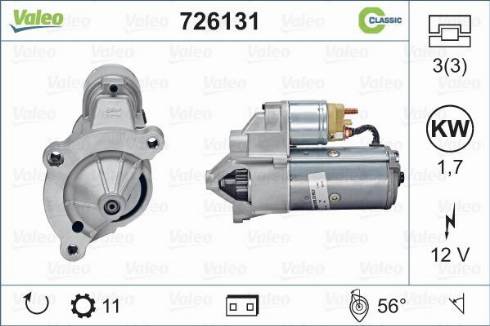 Valeo 726131 - Motorino d'avviamento autozon.pro