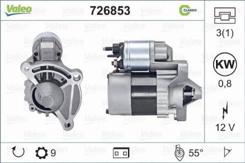 Valeo 726853 - Motorino d'avviamento autozon.pro