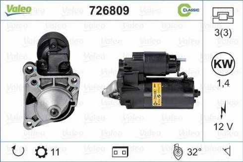 Valeo 726809 - Motorino d'avviamento autozon.pro