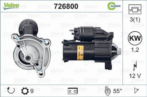 Valeo 726800 - Motorino d'avviamento autozon.pro