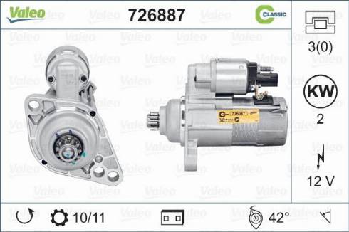 Valeo 726887 - Motorino d'avviamento autozon.pro