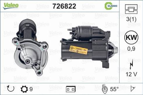 Valeo 726822 - Motorino d'avviamento autozon.pro