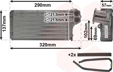 Van Wezel 40006226 - Scambiatore calore, Riscaldamento abitacolo autozon.pro