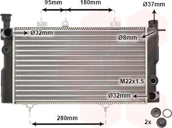 Van Wezel 40002096 - Radiatore, Raffreddamento motore autozon.pro