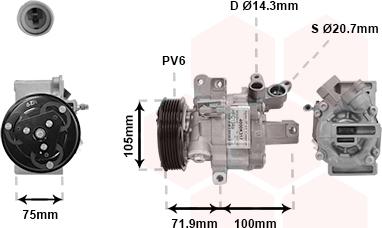 Van Wezel 4000K317 - Compressore, Climatizzatore autozon.pro