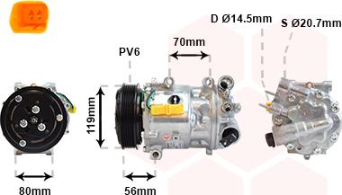 Van Wezel 4000K322 - Compressore, Climatizzatore autozon.pro