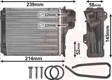 Van Wezel 43006398 - Scambiatore calore, Riscaldamento abitacolo autozon.pro