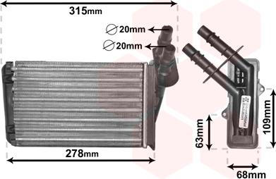 Van Wezel 43006228 - Scambiatore calore, Riscaldamento abitacolo autozon.pro