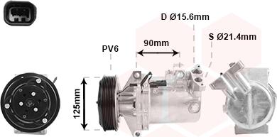 Van Wezel 4300K495 - Compressore, Climatizzatore autozon.pro