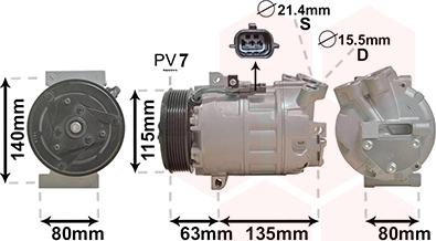 Van Wezel 4300K486 - Compressore, Climatizzatore autozon.pro