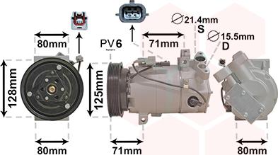 Van Wezel 4300K636 - Compressore, Climatizzatore autozon.pro