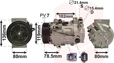 Van Wezel 4300K620 - Compressore, Climatizzatore autozon.pro