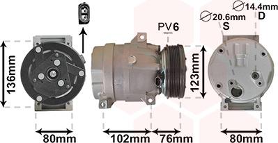 Van Wezel 4300K069 - Compressore, Climatizzatore autozon.pro