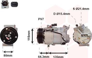 Van Wezel 4300K394 - Compressore, Climatizzatore autozon.pro